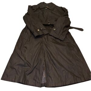 JOS A BANK | Mens 40R | Black Full Length Trench Coat Belted Classic Style